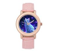 Ghost Cat with Butterflies Watches for Women Fashion Adjustable Wrist Watch Work Workout
