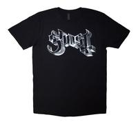 Ghost Chrome Band Logo T Shirt In Black Black