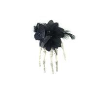 Ghost Claw Hair Clip,Halloween Bone Hair Clips with Skeleton Hand Design,Red Rose Hair Claw,Punk Rock Headwear(Style C)