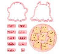 Ghost Cookie Cutter Set 12 PCS 3D Halloween Cookie Cutter Plastic Pressable Biscuit Pastry Cutters for Halloween Party Supplies Decorations