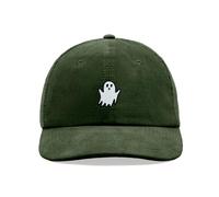 Ghost Corduroy Baseball Cap Vintage Unisex Dad Hat Adjustable Halloween Ghoul Dark Olive