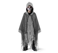 Ghost Costume Children, 90 cm Scary Ghost Cape with Grim Reaper Waist Chain Design, Halloween Costume Boys Girls Grim Reaper Cape with Hood Ghost Outfit Ghost Costumes for Children