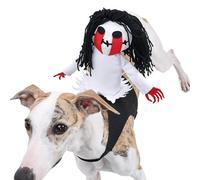 Ghost Costume for Dogs, Pet Knight Costume - Funny Halloween | Ghost Saddle Outfits Cosplay Clothes for Small Puppies and