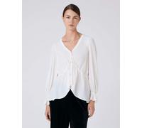 Ghost Crepe V-Neck Tie Front Blouse Ivory