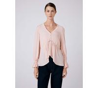 Ghost Crepe V-Neck Tie Front Blouse Pink