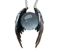 Ghost Crystal Angel Wings Necklace | Vintage Crystal Gothic Pendant | Goth Necklace | 3.4x3.1x2cm | Multifunctional | Handcrafted | For Vampire Cosplay