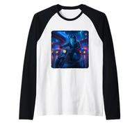 Ghost Cyberpunk Rider Motorcycle Biker Synthwave Raglan Baseball Tee
