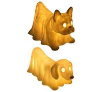 Ghost Dachshund Statues Nightlight | Halloween Ghost Pet Lamp | Funny Cute LED Ghosts Dog Table Light | Exquisite Halloween Animal Nightlight Decor for Bedroom & Living Room
