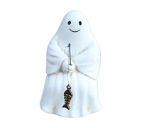 Ghost Decor - Fishing Ghost Figurine | Halloween Fishing Ghostt Decor, Spooky Resin Sculptures Decoration Ornaments For Fireplace Mantel Bedroom Kitchen Bookshelf Garden Entryway Living Dining