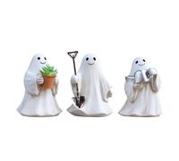 Ghost Decor - Halloween Ghosts Figure | Cute Figures Ghost Desk Decor | 3 Pieces Resin Halloween Decorations for Indoor Garden Indoor Garden Living Room Jard
