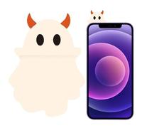Ghost Decor,Halloween Phone Doll - Novelty Peel and Stick Miniature Figurine for All Models of Mobile Phones Indoor Outdoor House Table Decor