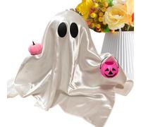 Ghost Decor - Resin 12x10x15cm | Pumpkin Basket Design Model Ornaments Spooky Halloween Ghost Sculpture Figurine | Cute Indoor Fall Tabletop Accent For Home Bookshelf Bedside Nursery Dorm