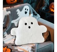 Ghost Decorative Throw Pillow, Halloween Throw Pillows Ghost Shaped Spooky Plush Pillows, Halloween Decorations For Halloween Party Outdoor Home Decorations Cushion (White, 50x40cm)
