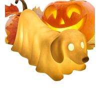 Ghost Dog - Halloween LED Dog Light Made of Resin with Warm Light, Scary Table Figure for Living Room, Fireplace, Haunted Decoration for Home, Entrance, Bedroom, Office