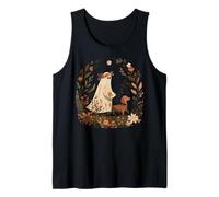 Ghost Dog Halloween Women Pet Owner Spooky Season Floral Tank Top