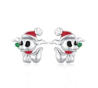 Ghost Dog Stud Earrings 925 Sterling Silver Christmas Dog Earrings Hypoallergenic Halloween Dog Ghost Jewellry Earrings for Girl Women Festival Gift