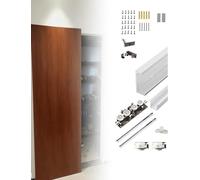 Ghost Door Trackless with Soft Close Mechanism,Concealed Sliding Mirror Door Hardware,Bypassing Wardrobe Closet Door Track