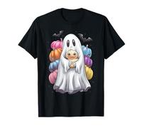 Ghost Duck Halloween Costume Cute Duck Colorful Pumpkin T-Shirt