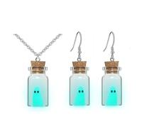 Ghost Earrings, Adopt a Ghost Earrings, Ghost In A Bottle Earrings, Halloween Tiny Glow In The Dark Bottle Charm Pendant, Halloween Decor Jewelry Gifts for Women, Metal, No Gemstone