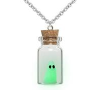 Ghost Earrings Ghost Necklace Halloween Earrings Ghost Earrings for Women Ghost in A Bottle Earrings Necklace Glow in The Dark Earrings Spooky Charm Pendant Earrings Party Jewelry Gifts for Women