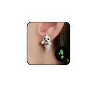 Ghost Earrings, Halloween Spooky Glow-In-The-Dark Fun Earring Tiny Charm Pendant Earrings Glow In The Dark Halloween Gifts For Women Men Christmas Jewelry, L, Resin, No Gemstone