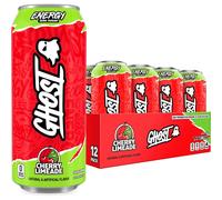 GHOST Sugar-Free Energy Drink - 12-Pack, Cherry Limeade, 500ml Cans - No Artificial Colours - 160mg Natural Caffeine, L-Carnitine & Taurine - Gluten-Free & Vegan Fizzy Drinks