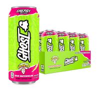 GHOST Sugar-Free Energy Drink - 12-Pack, Warheads Sour Watermelon, 500ml Cans - No Artificial Colours - 160mg Natural Caffeine, L-Carnitine & Taurine - Gluten-Free & Vegan Fizzy Drinks