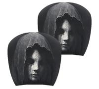 Ghost Face Car Headrest Covers 2-Piece Haunted Face