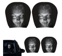 Ghost Face Car Headrest Covers 4 Pcs-Funny Car Head Rest Cover，EE