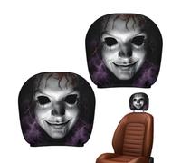 Ghost Face Headrest Covers - 2 Pieces Elastic Halloween Interior Accessory
