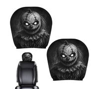 Ghost Face Headrest Covers - 2 Pieces Elastic Halloween Interior Accessory