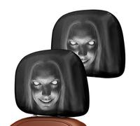 Ghost Face Headrest Covers - Horrible Washable Protectors 2 Pieces
