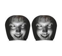 Ghost Face Headrest Covers,Scary Covers for Cars, Halloween-Themed Fun Headrest Covers,Universal Size,Washable Stretch Fabric,Scary Set,Suitable for Cars,Vehicles,Trucks,SUVs Multipack