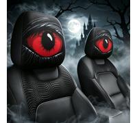 Ghost Face Headrest Covers,Scary Headrest Covers for Cars, 2 Pack Halloween Scary Car Headrests, Universal Stretch Washable Fabric，A