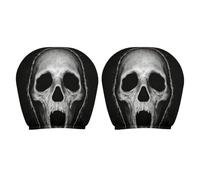 Ghost Face Headrest Covers - Two Piece Elastic Halloween Interior Accessory