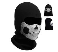 Ghost Face Mask Breathable Creepy Skull Mask Elastic Full Head Black Scream Mask for Halloween Cosplay Props Women Men Balaclava Face Mask Skull Mask