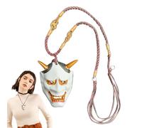 Ghost Face Pendant - Spooky Face Cover Japanese Cultural Charm - Traditional Horror Jewelry Ornament For Women Men Costume Purse Bag