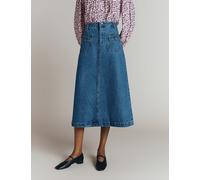 Ghost female Denim Midi A-Line Skirt - Blue Denim, Blue Denim