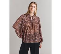 Ghost female Floral Tie Neck Blouse - Black Mix, Black Mix