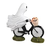 Ghost Figurine Decor,Ghost Riding a Bike Halloween Figurine | Holiday Home Decoration Seasonal Desk Display Ornaments for Bedroom Tabletop Entryway Cabinets Bookshelf Centerpiece Dining