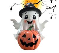 Ghost Figurine | Ghost Table Decor with Pumpkin - Resin Halloween Statue for Porch Kitchen Mantel Fireplace Living Room Table Home Bookshelf Garden Outdoor