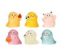 Ghost Figurine - Halloween Glow-in-the-Dark ghost Ornaments | Mini Resin Statues Miniature Decor | 6 Pieces Luminous resin Figure for Workplace Bookshelf Dorm Home indoor and outdoor Desk Nursery