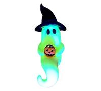 Ghost Figurine Halloween, Resin Statue, Spooky with Witch Hat and Pumpkin Pail, Whimsical Ornament for Bedroom, Living Room, Mantel, Tabletop, Haunted House, Party, 2.36x1.18 Inches