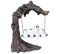 Ghost Figurine | Pretty Gardening Ghosts | Tree Swing Ghost Statue | Halloween Trees Swing Scary Sculpture For Indoor And Outdoor Decoration, Ideal For Home