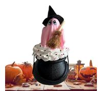 Ghost Figurine - Witch Design, Ghost Sculpture | Witch Hat Broom Cauldron Ornaments | Wi-tch Statue for Centerpieces, Dinner Tables, Photo Props, Birthday Parties