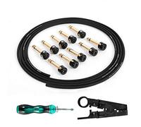 Ghost Fire Solderless Pedalboard Cable Kit - No Cable Stripping Required,6.5ft Cable & 10 Nickel Plated Copper Tip Connectors for Guitar Effects & Pedal Board，with Cutter, Bolt Driver (SP-02)