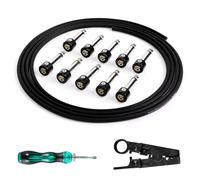 Ghost Fire Solderless Pedalboard Cable Kit - No Cable Stripping Required,6.5ft Cable & 10 Nickel Plated Copper Tip Connectors for Guitar Effects & Pedal Board，with Cutter, Bolt Driver (SP-01)