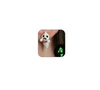 Ghost Glow in the Dark Halloween Resin Earrings - Fun Cute Tiny White Stud - Unique Statement Light Up Jewelry Gift for Women, Resin, No Gemstone