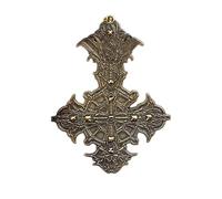 Ghost Gold Papa V Grucifix Ornament | 4" x 3" Christmas Decoration with Tassel | Official Merchandise & Holiday Décor