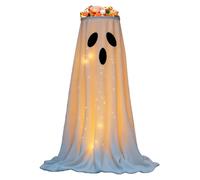 Ghost Halloween Decorations Indoor Candy Holder 80cm Candy Bowl Halloween Ghost with Light Light Up Ghosts Sweet Bowls Stand for Porch Patio Yard Garden Indoor Kitchen